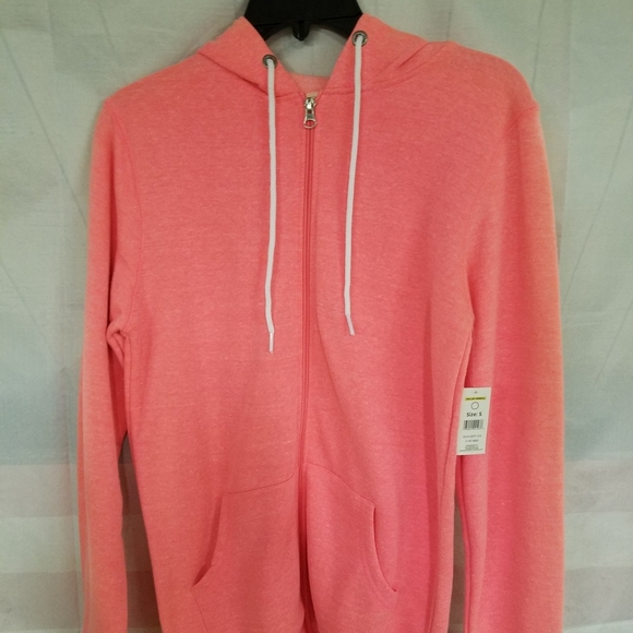 Bobbie Brooks Bright Pink Zip Front Hoodie - Picture 1 of 7